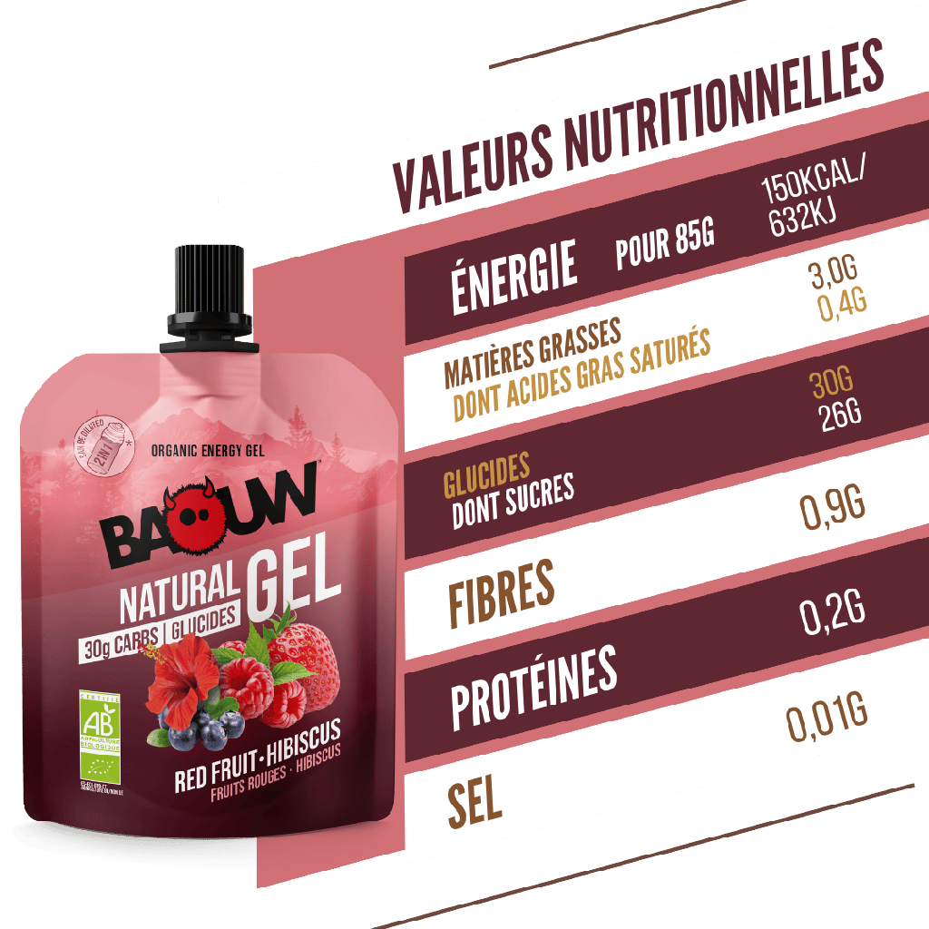 BAOUW Biologische Rode Vruchten-Hibiscus Energiegel (85g)