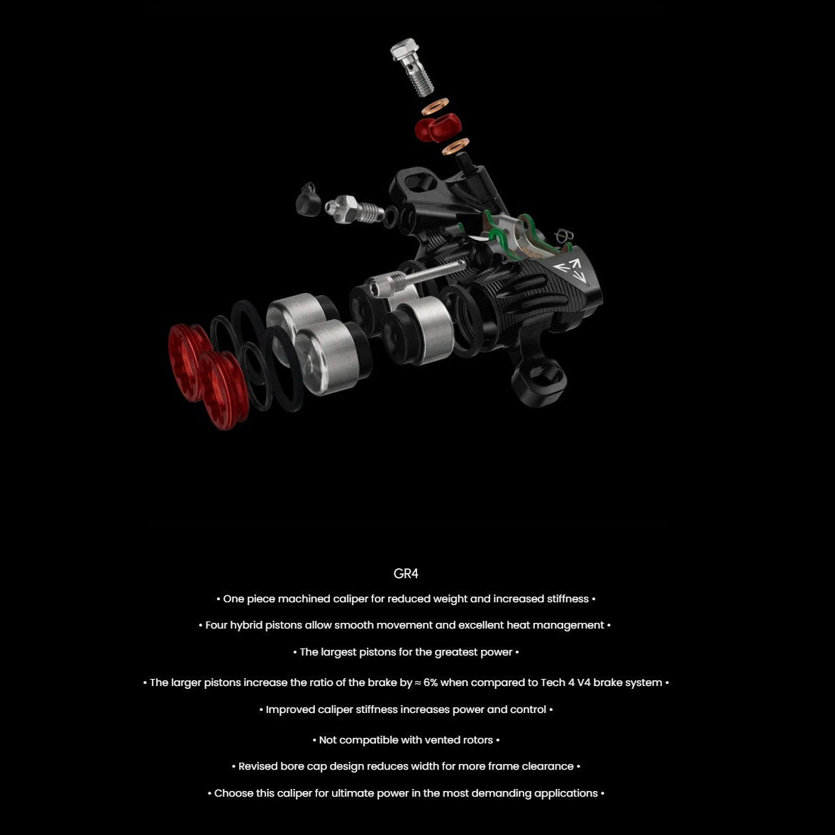 Frein Arrière HOPE TECH 4 EVO GR4 Noir/Rouge