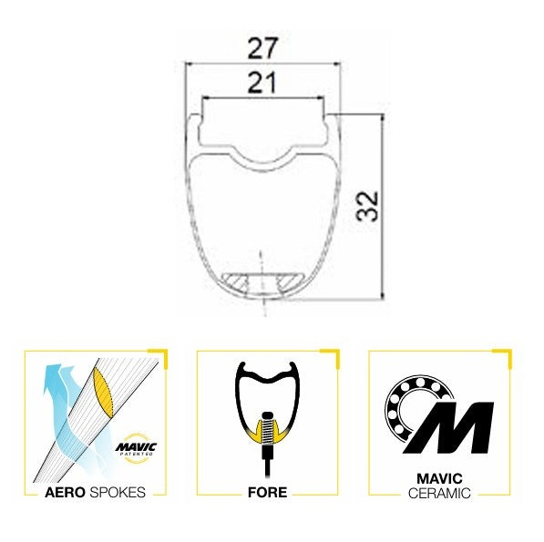 Paar MAVIC COSMIC SLR32 DISC Tubeless Ready wielen (Center Lock) 2025