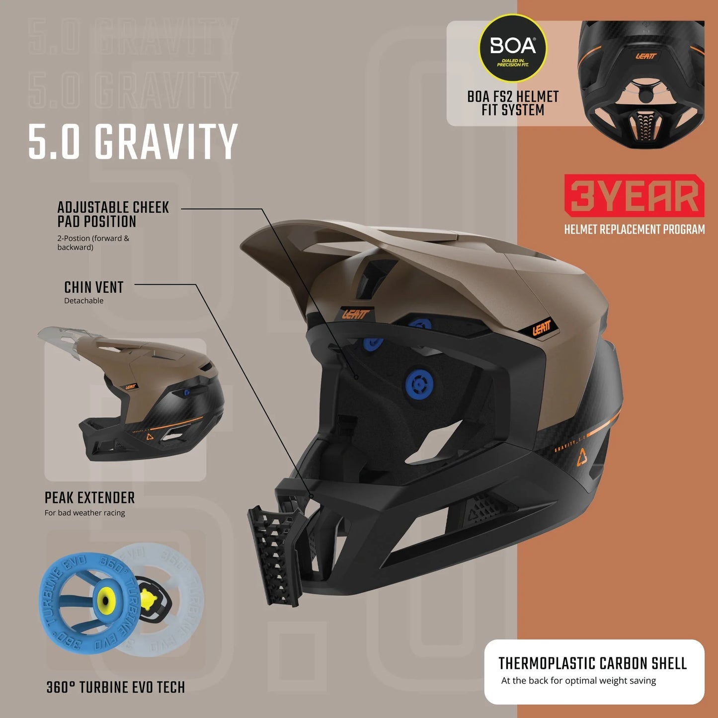 LEATT GRAVITY 5.0 MTB Helm Zwart