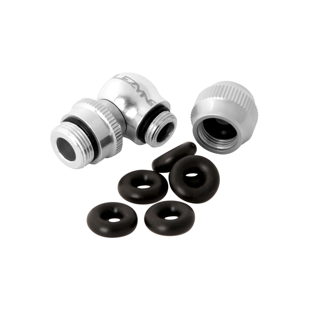 Zilverkleurige LEZYNE Slip Fit-pompkopadapter