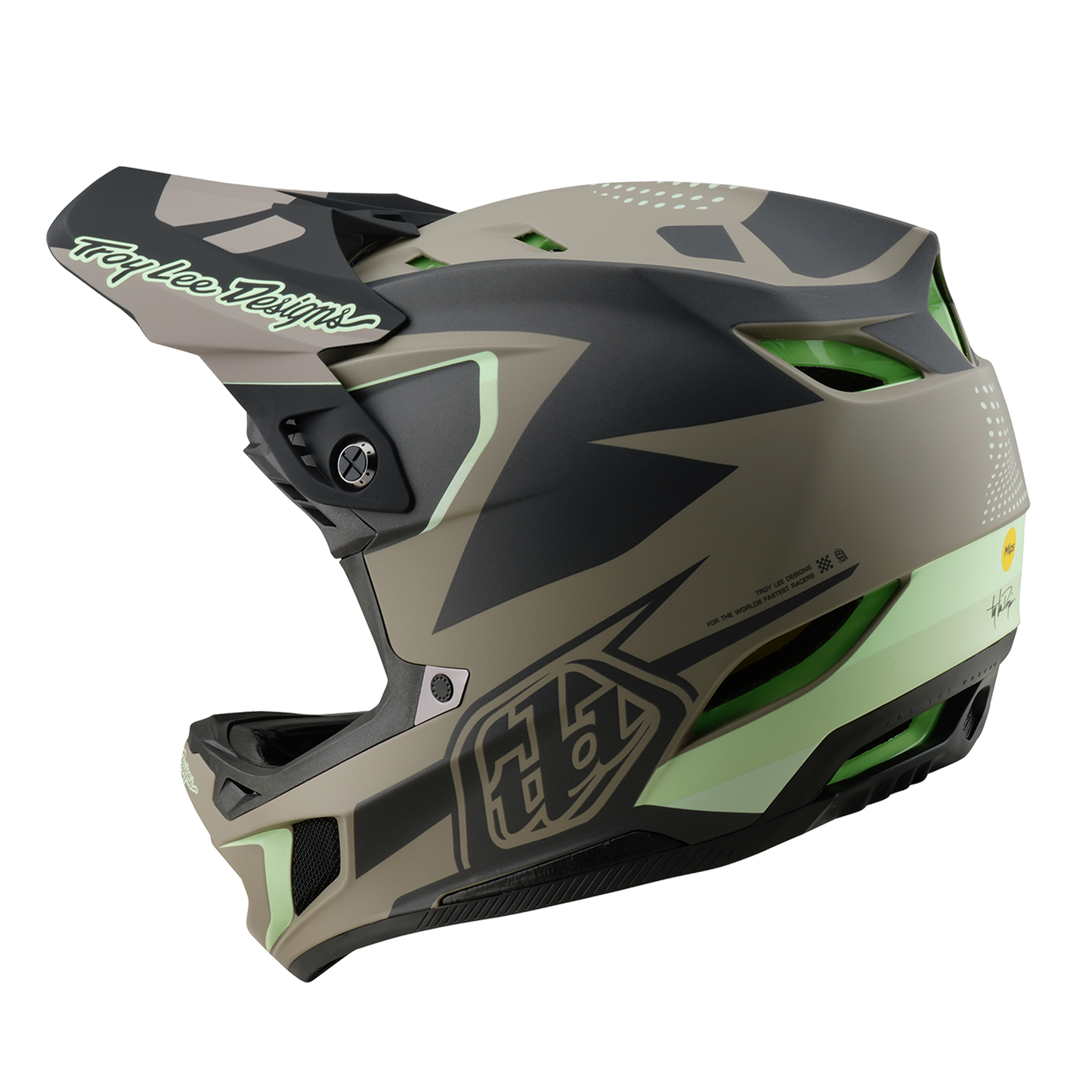 Casque VTT TROY LEE DESIGNS D4 COMPOSITE MIPS Marron/Noir/Jaune