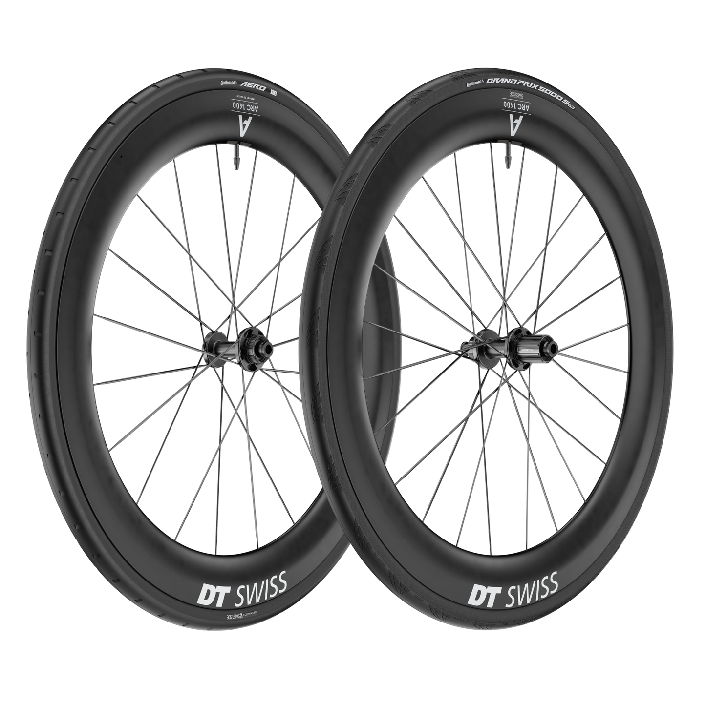 Paar DT SWISS ARC 1100 DICUT WTS 65 Tubeless Ready wielen (Center Lock)