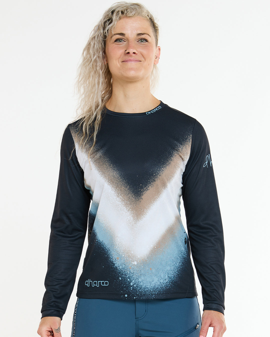 Damestrui DHARCO GOLDEN STREAK Lange Mouw Zwart/Blauw