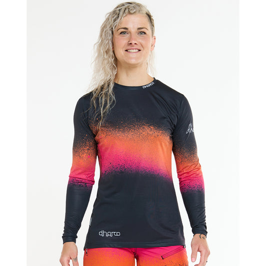 Damestrui DHARCO RACE BLACK SNAKE Lange Mouw Zwart/Oranje
