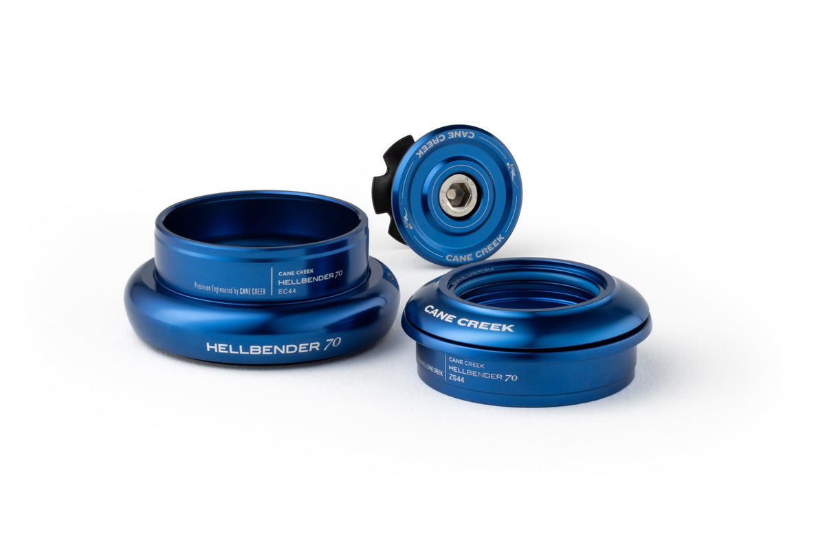 Semi-geïntegreerd/extern conisch balhoofd CANE CREEK Hellbender 70 1"1/8-1.5" ZS44/EC44 blauw