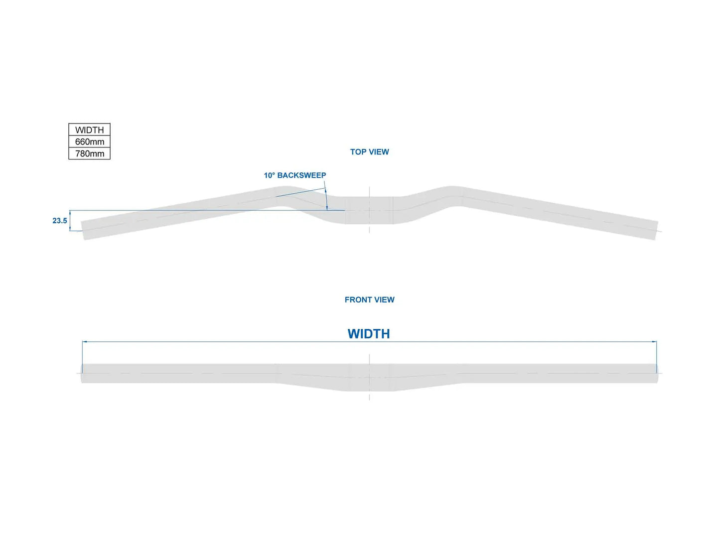 Cintre RITCHEY CLASSIC 10D Plat 660mm Argent
