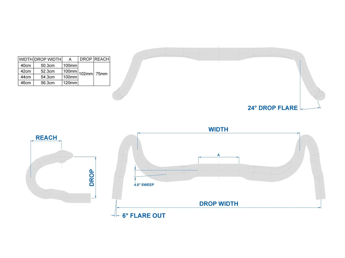 Gravel Stuur RITCHEY VENTUREMAX V2 WCS Flare 24° EPS/Di2