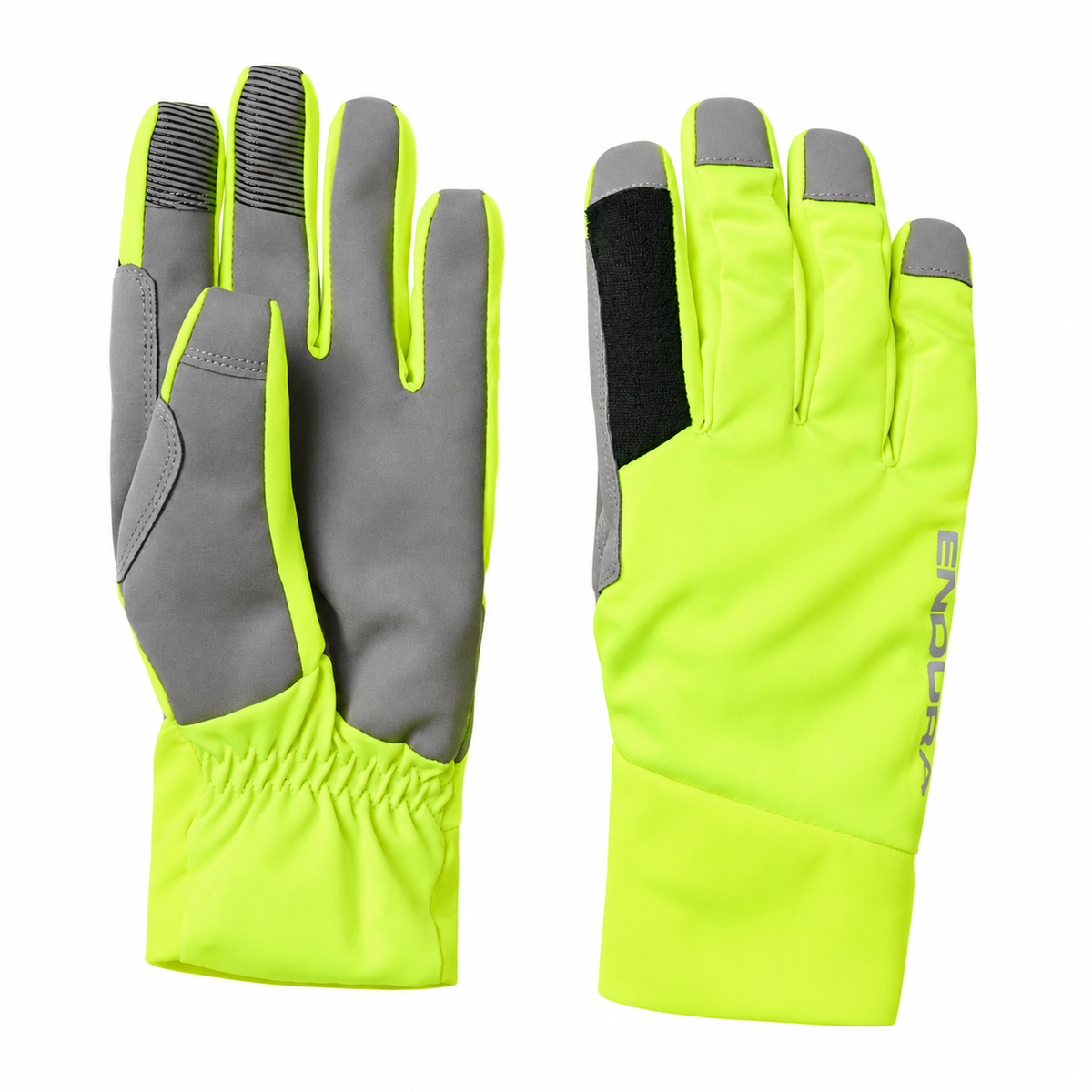 Gele ENDURA LOOP WATERPROOF-handschoenen op een witte achtergrond