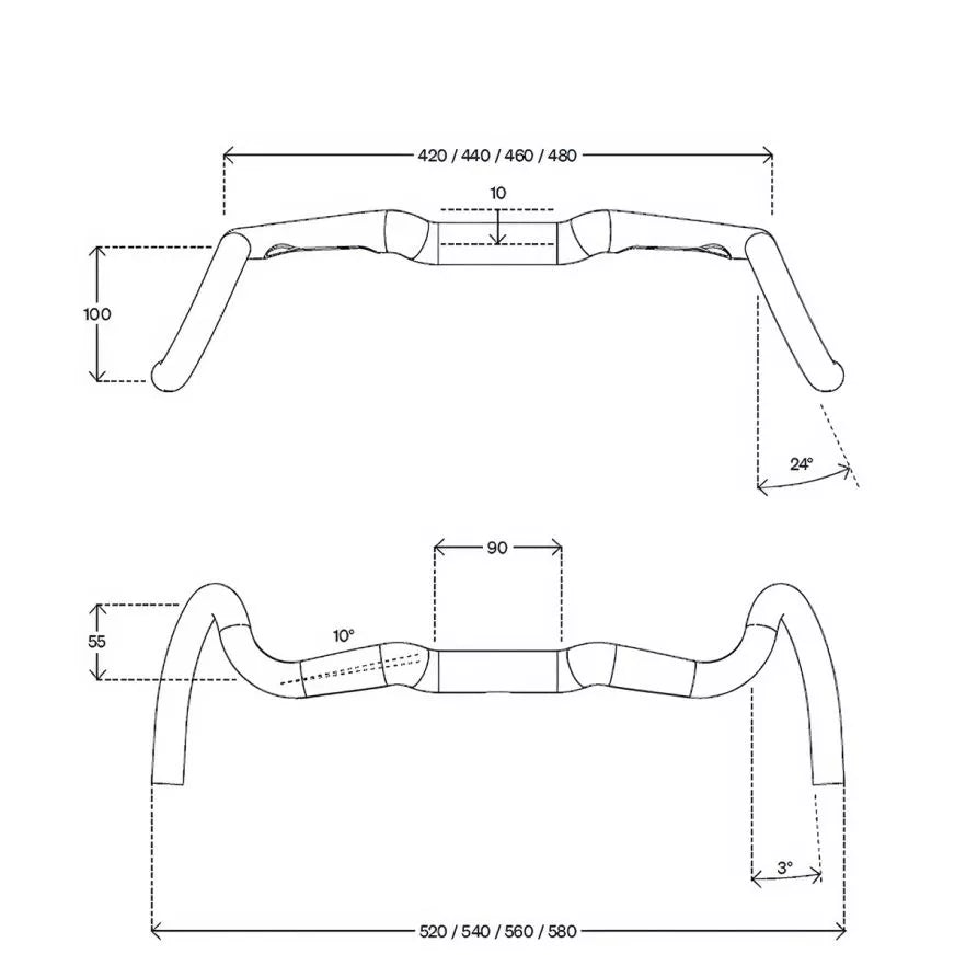 DEDA GERA ALU 24° POB Finish stuur