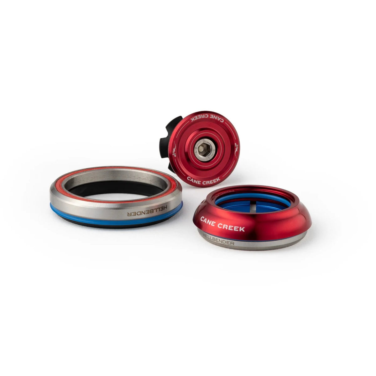 Geïntegreerd conisch balhoofdstel CANE CREEK Hellbender 70 1"1/8-1.5" IS41/IS52 kort rood