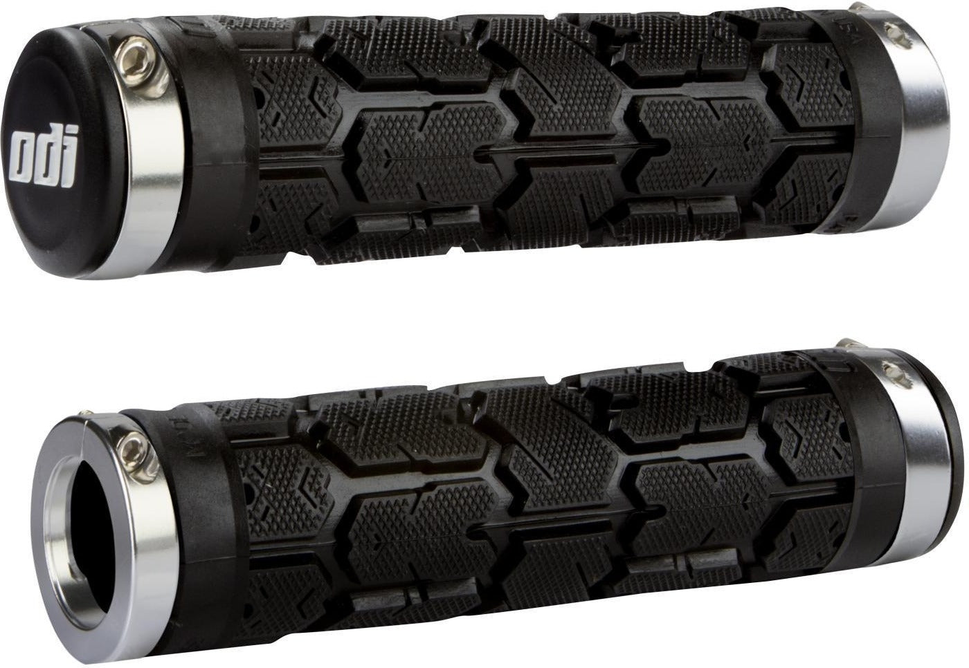 Grips ODI ROGUE Lock-on 130 mm Noir/Chrome