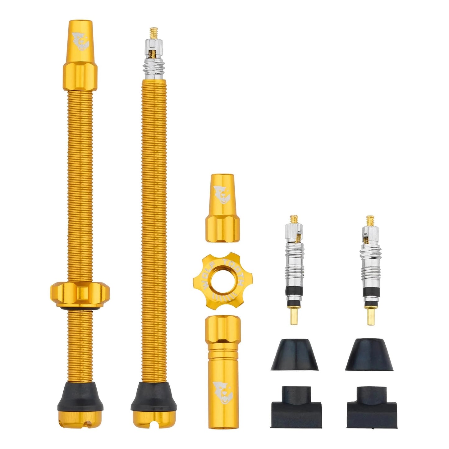 Set van 2 WOLF TOOTH binnenbandloze ventielen goud