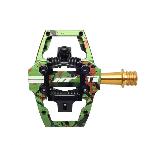 HT COMPONENTS T2 Titanium Camo Green pedalen