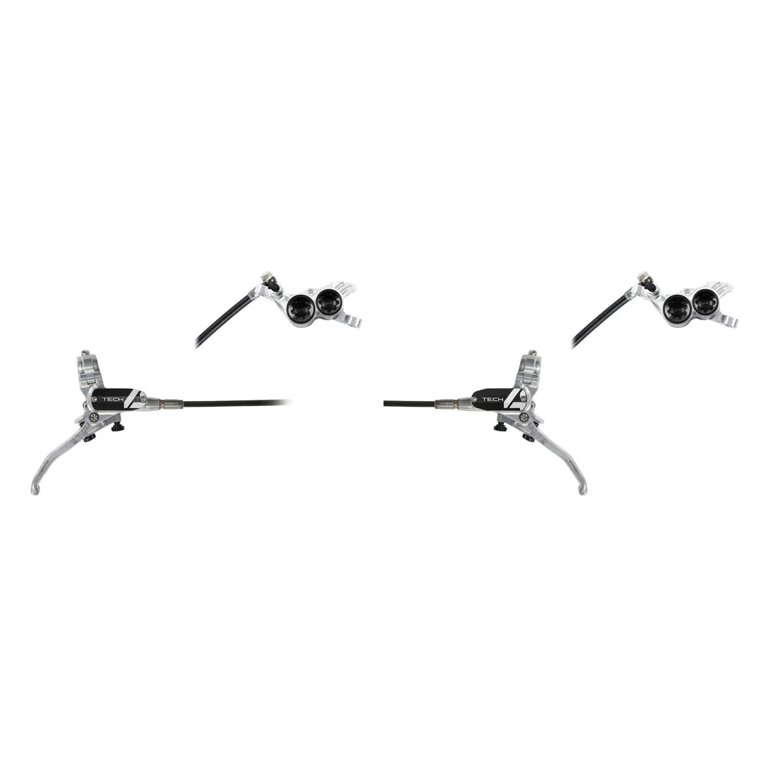 Paire de Freins HOPE TECH 4 V4 Durite Aviation Argent/Noir