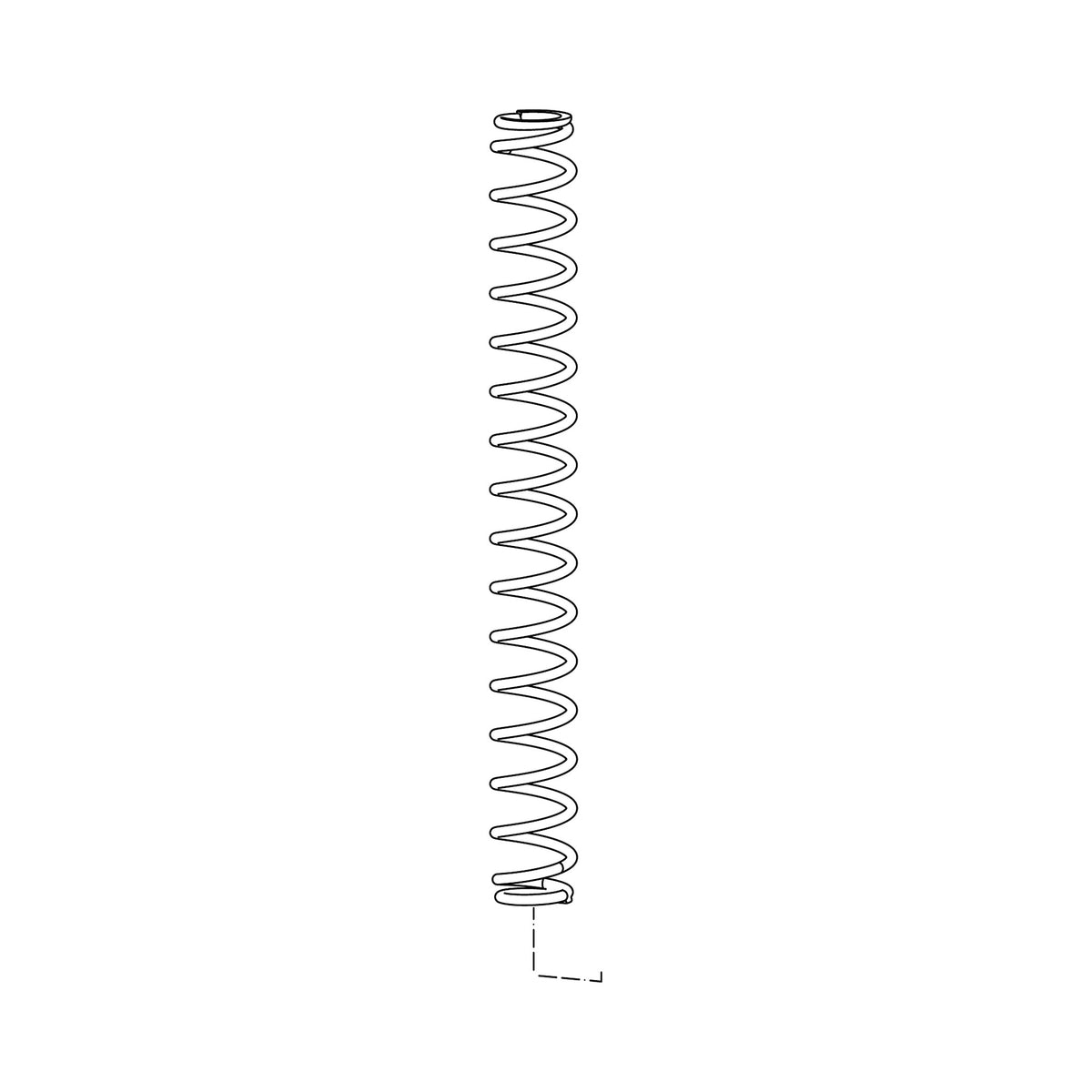 Ressort Hélicoïdal de Fourche ROCKSHOX Medium 170mm pour LYRIK A1-A2 (2010-2016) Rouge — illustration technique