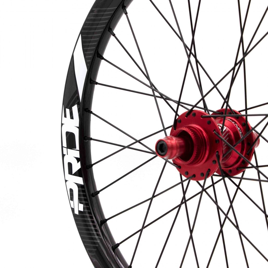 Paire de Roues PRIDE 20" (406mm) Carbone Gravity Gloss Disc Pride Control Axes 20/10mm Rouge