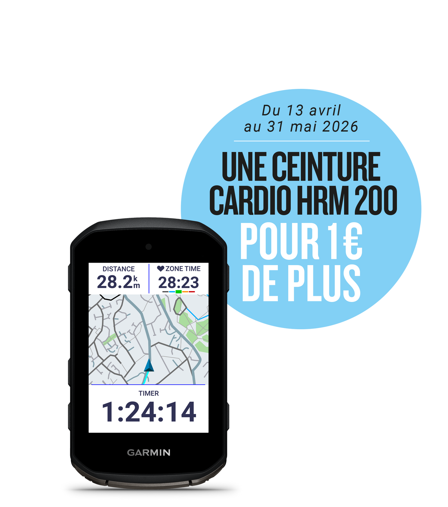 GPS GARMIN EDGE 850 + Votre Ceinture Cardio GARMIN HRM 200 pour 1€ de plus