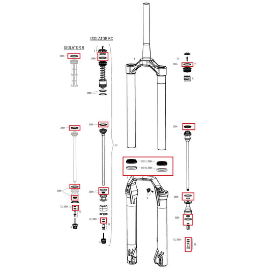200 uur/jaar onderhoudskit ROCKSHOX DOMEIN (2025+) Generatie C