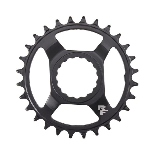 Enkel kettingblad RACE FACE NARROW WIDE 9/10/11/12-speed Cinch Direct Mount zwart/staal — kettingblad tegen een witte achtergrond