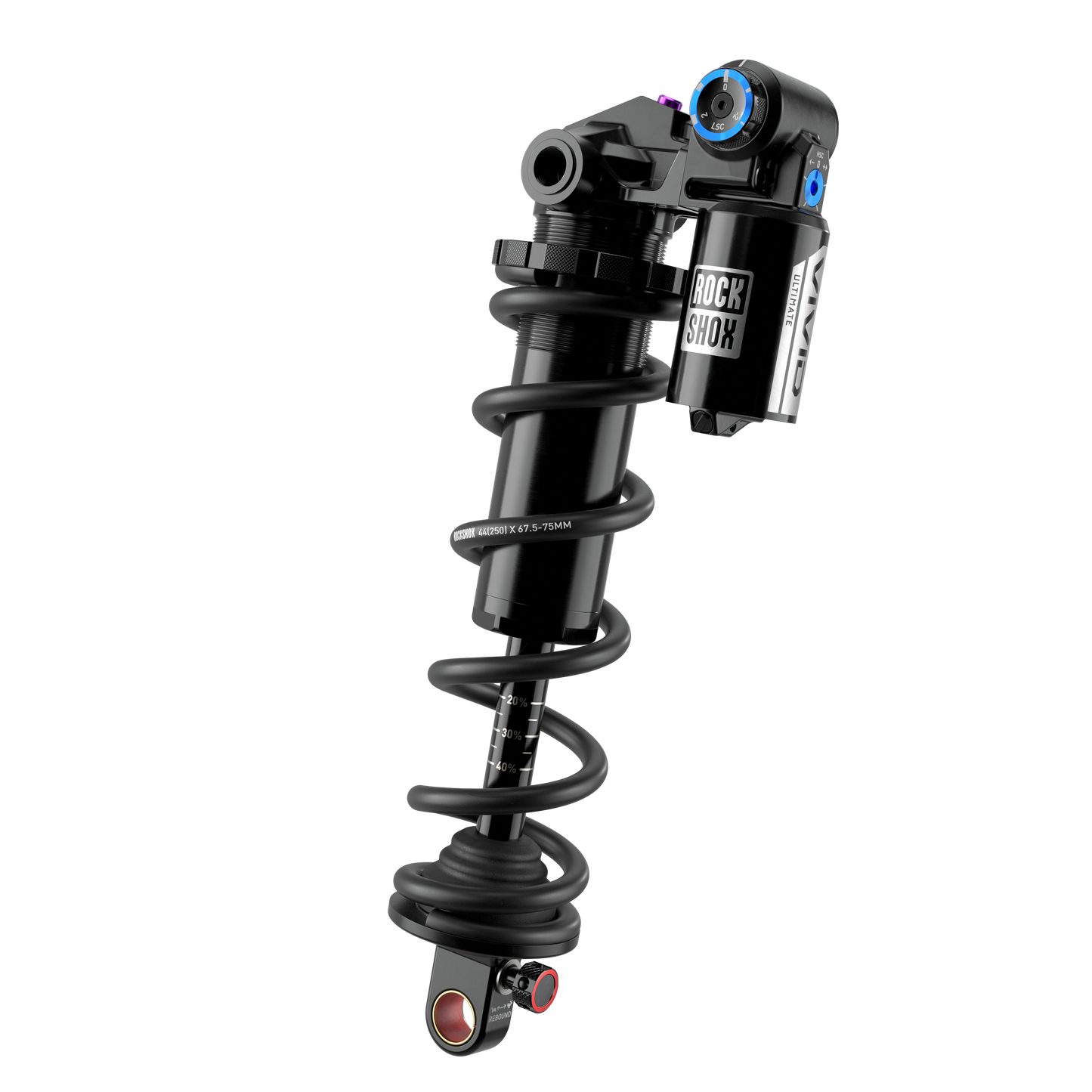 ROCKSHOX VIVID COIL ULTIMATE DH RC2 D1 Demper met taps toelopende veer
