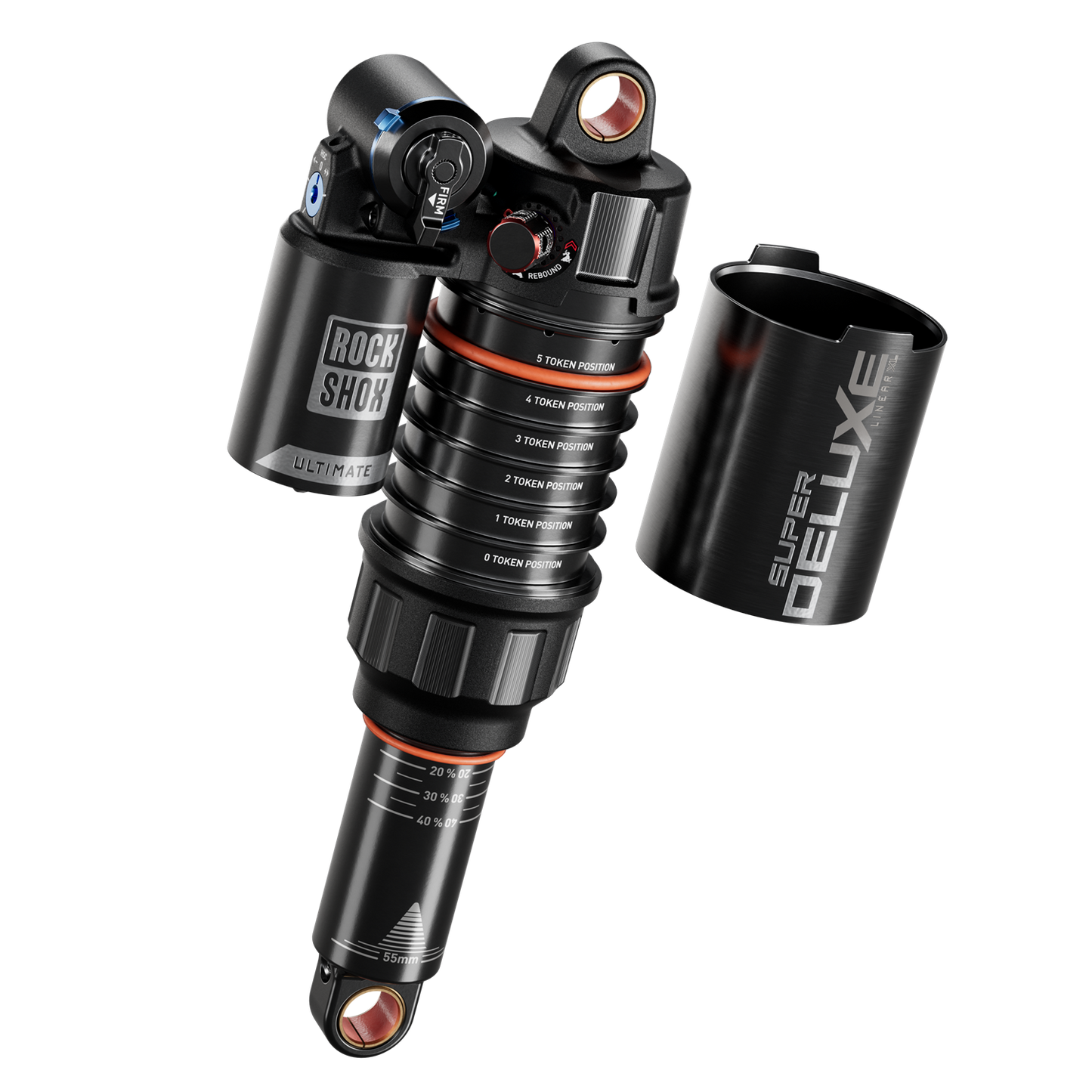 RS Super Deluxe Ultimate RC2T - 230x57.5 Lineair XL Air, Token Loc 2, Reb55/Comp30, Lockout45, HB, Std Std(10x54,10x40)D1 SantaCruzHightower4(2025+)