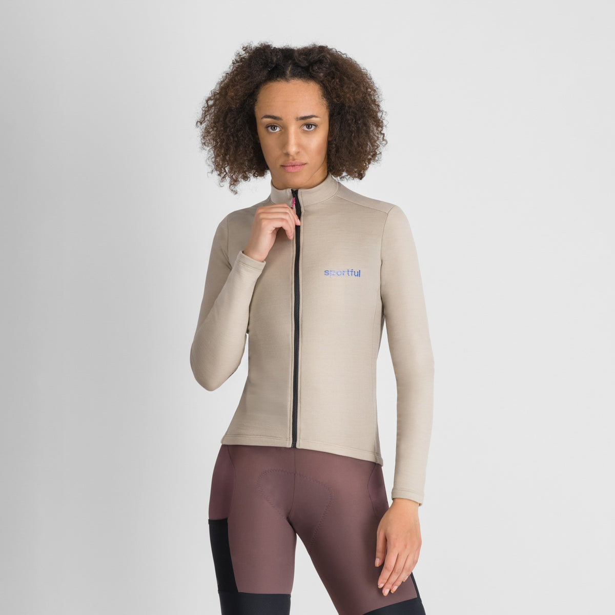 SPORTFUL SUPERGIARA WOOL fietsshirt voor dames met lange mouwen beige