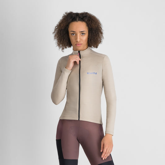 SPORTFUL SUPERGIARA WOOL fietsshirt voor dames met lange mouwen beige