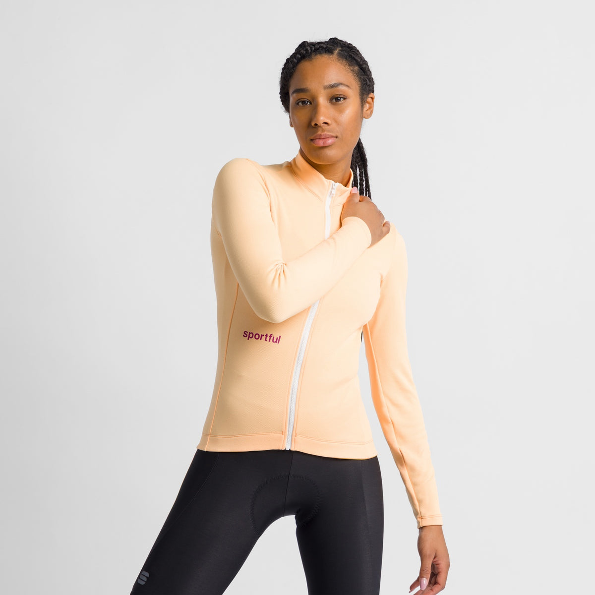 Geel SPORTFUL CLASSIC damesfietsshirt met lange mouwen