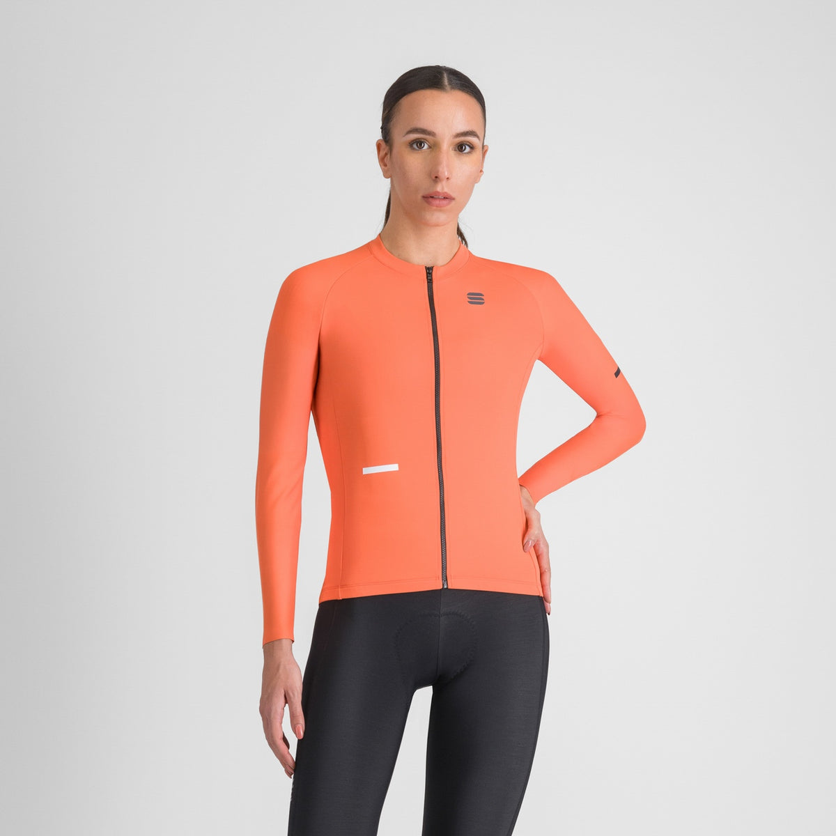 Rood SPORTFUL SUPERNOVA damesfietsshirt met lange mouwen