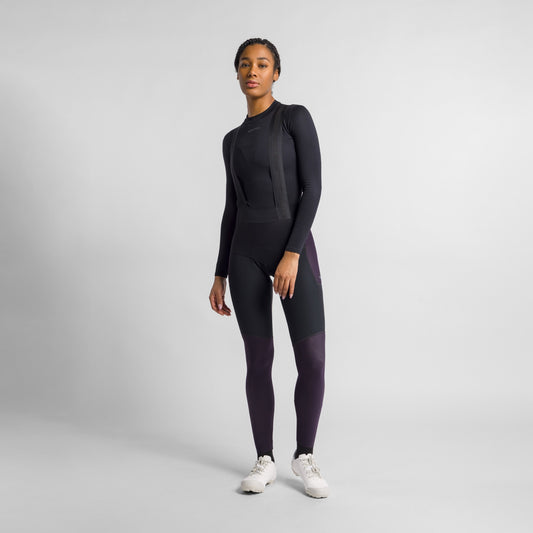 SPORTFUL SUPERGIARA 2 dames paars/zwarte lange fietsbroek met bretels