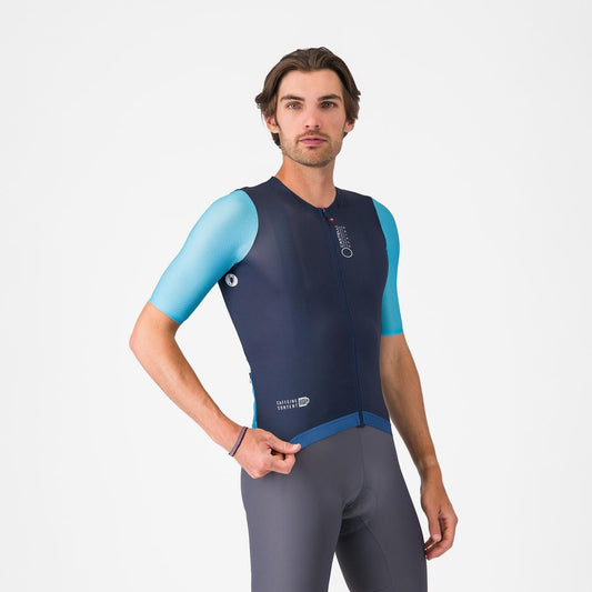 Maillot CASTELLI CORRETTO Manches Courtes Bleu