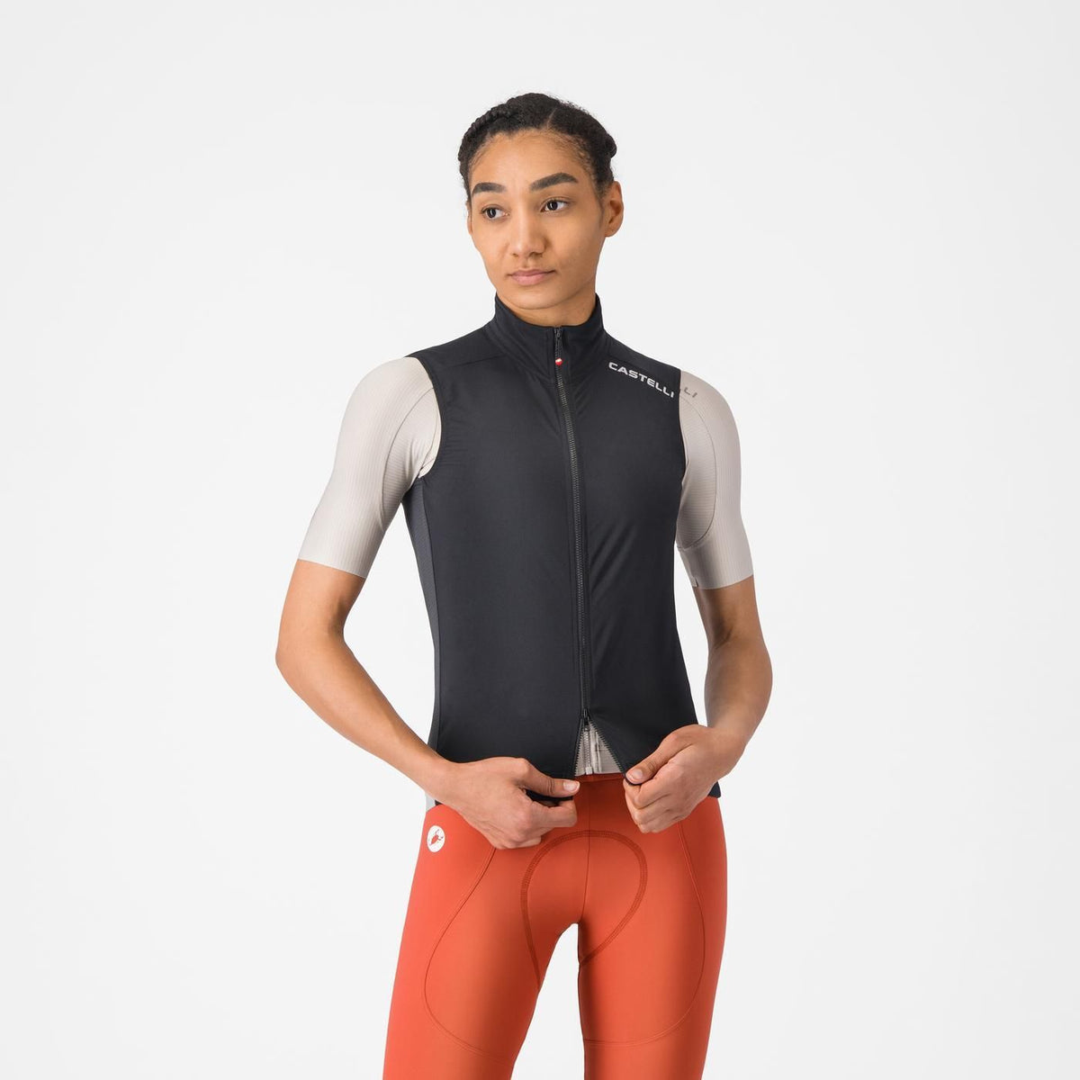 Mouwloos Vest CASTELLI ESPRESSO 2 Dames Zwart/Wit