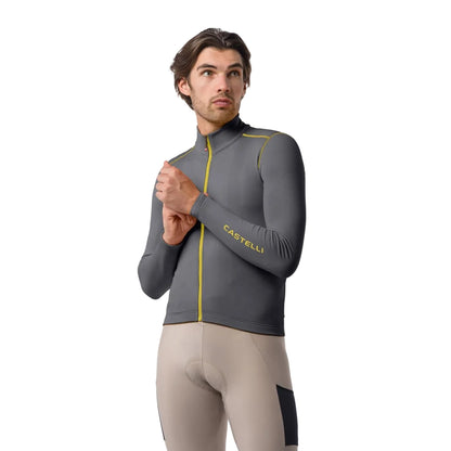 Fietsshirt met lange mouwen CASTELLI UNLIMITED TRAIL 2 Grijs/Mango Mojito