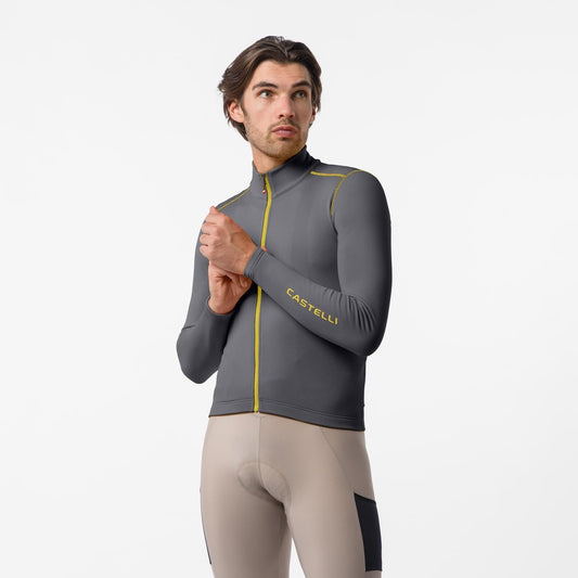 Fietsshirt met lange mouwen CASTELLI UNLIMITED TRAIL 2 Grijs/Mango Mojito