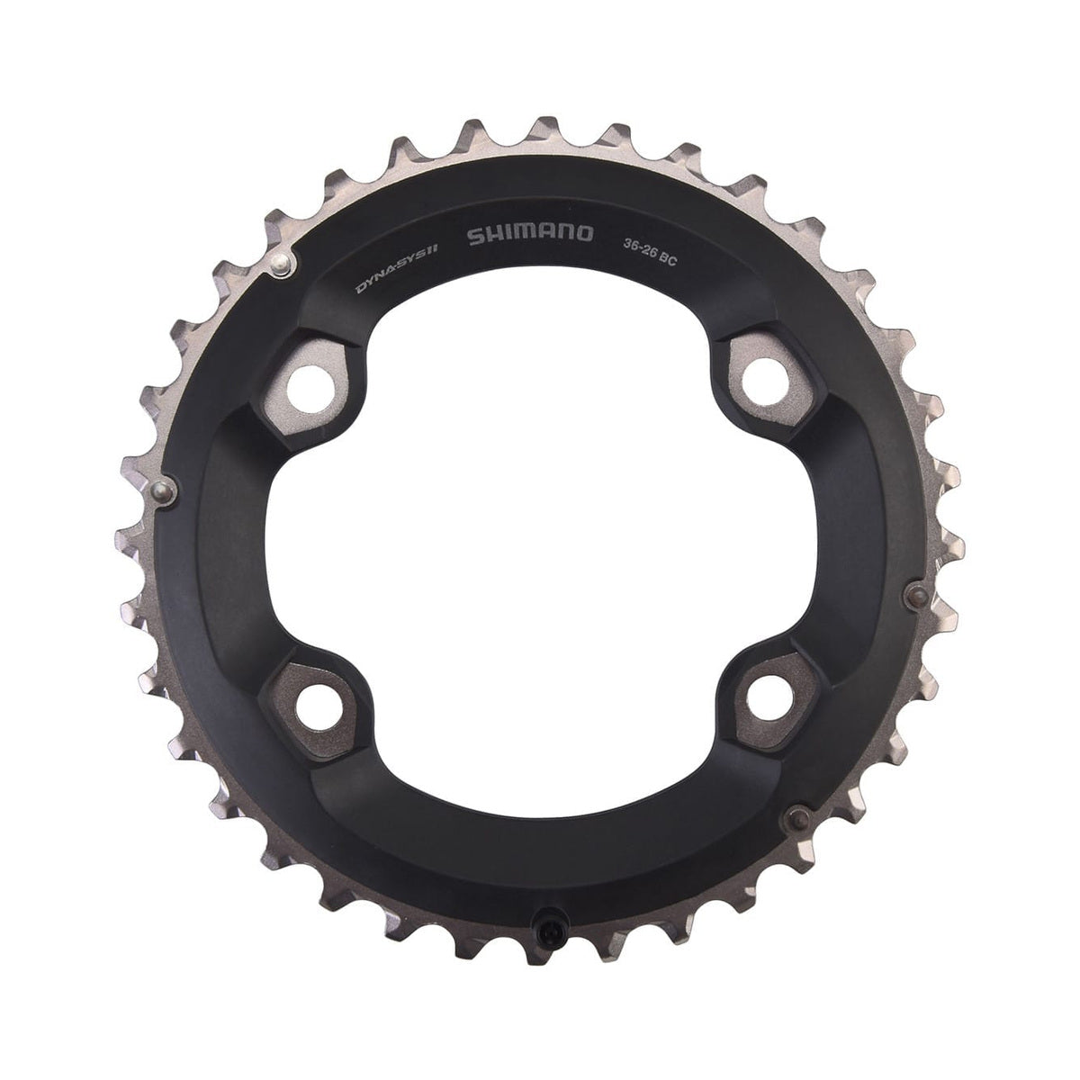 Buitenblad SHIMANO SLX M7000 11-speed dubbel, 4-gaats, 96 mm — kettingblad tegen witte achtergrond
