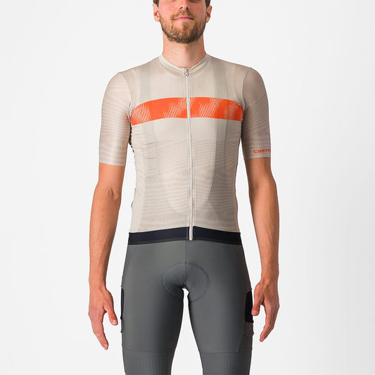 Maillot CASTELLI UNLIMITED ENDURANCE Manches Courtes Gris/Orange