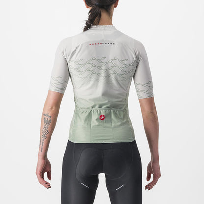 Maillot CASTELLI CLIMBER'S 2.0 W Dames Korte Mouwen Grijs/Groen