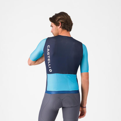 Maillot CASTELLI CORRETTO Manches Courtes Bleu