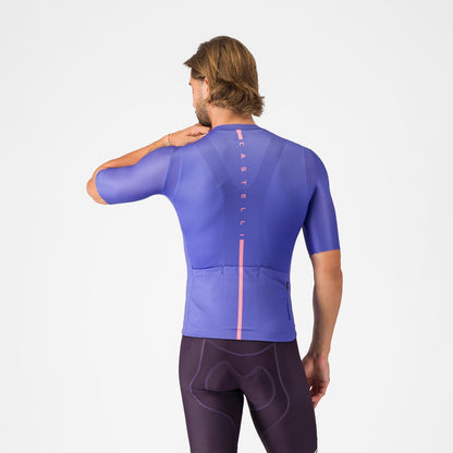 Fietsshirt CASTELLI DRITTONE LOGO Korte Mouwen Paars
