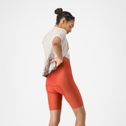 Dames Korte Broek met Bretels CASTELLI ESPRESSO 2 W DT Paprika