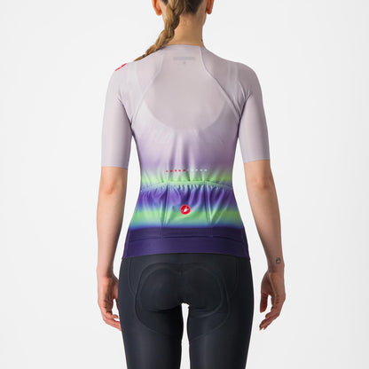 Maillot CASTELLI CLIMBER'S 4.0 W Dames Korte Mouwen Paars/Groen
