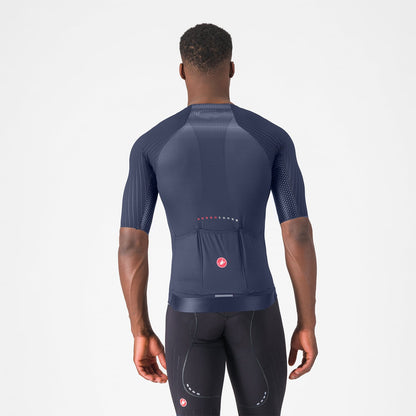 Wielershirt CASTELLI AERO RACE 8S Korte Mouwen Marine