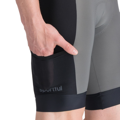 Korte Bretelsfietsbroek SPORTFUL SUPERGIARA 2 Grijs/Zwart