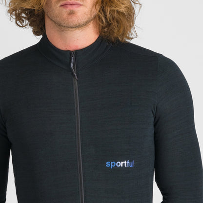 Zwart SPORTFUL SUPERGIARA WOOL fietsshirt met lange mouwen