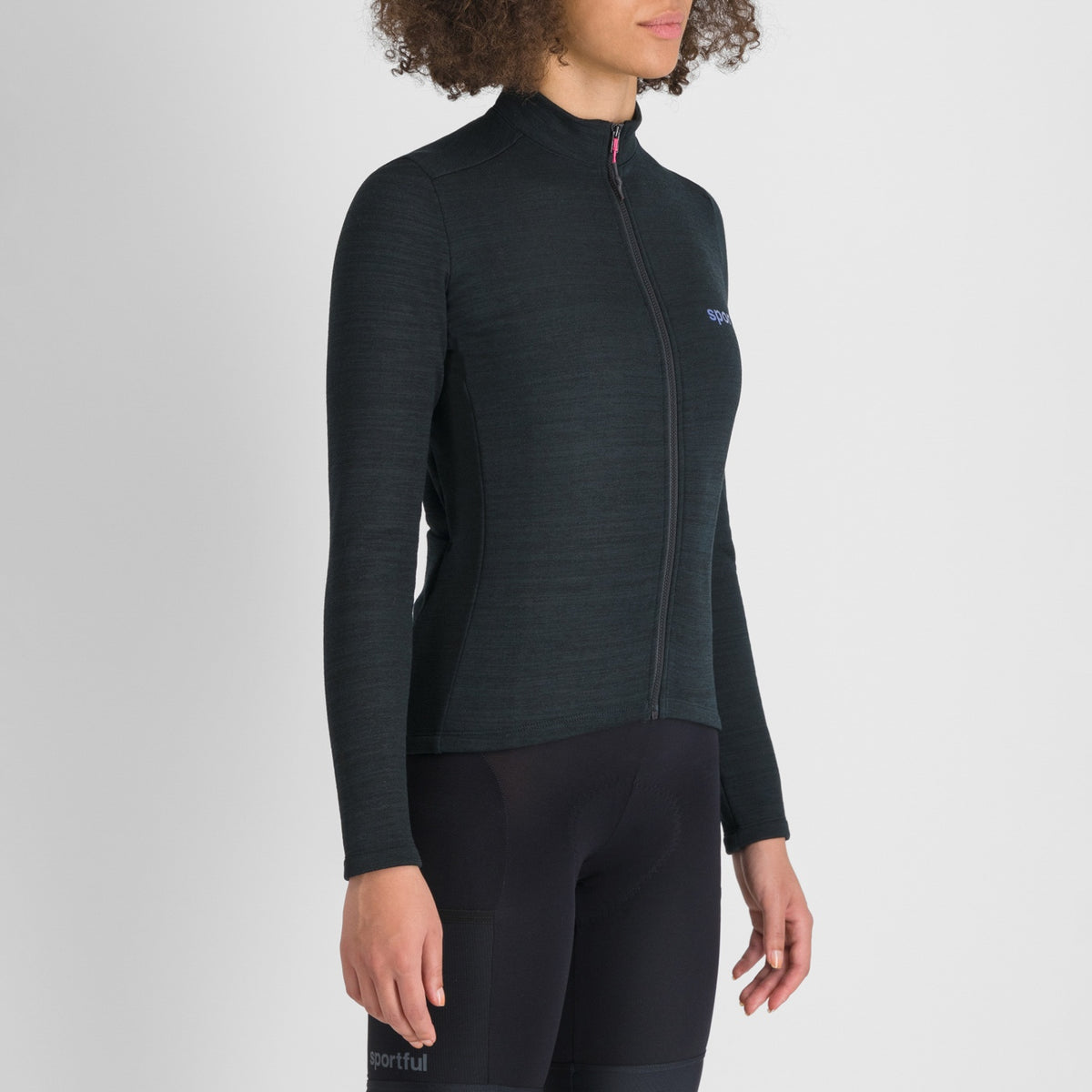 SPORTFUL SUPERGIARA wollen fietsshirt met lange mouwen voor dames, zwart