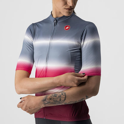 Shirt CASTELLI DOLCE Dames Korte Mouwen Blauw/Bordeaux