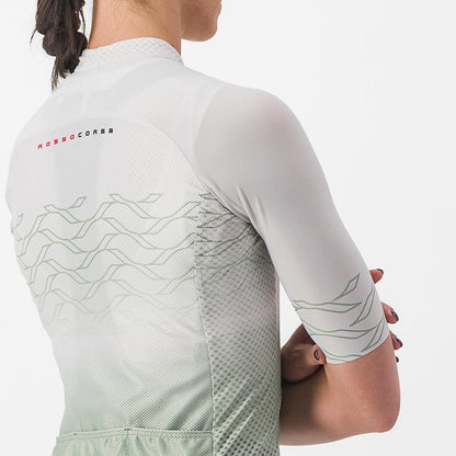 Maillot CASTELLI CLIMBER'S 2.0 W Dames Korte Mouwen Grijs/Groen
