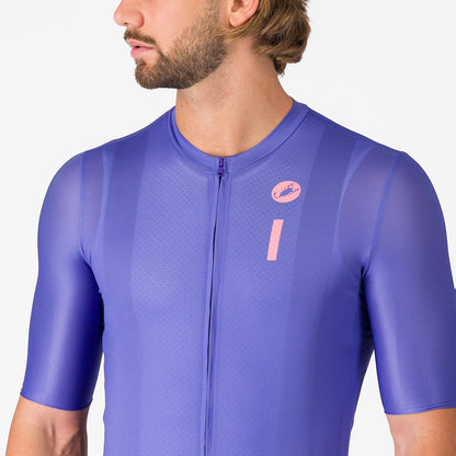 Fietsshirt CASTELLI DRITTONE LOGO Korte Mouwen Paars