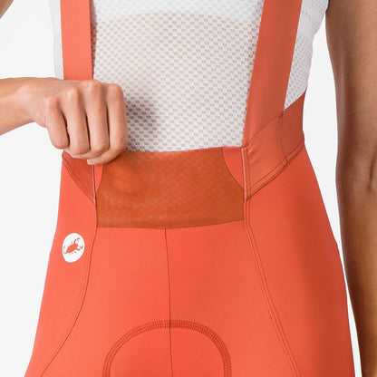 Dames Korte Broek met Bretels CASTELLI ESPRESSO 2 W DT Paprika